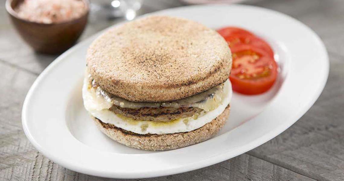 Egg White Turkey Sausage Breakfast Sandwiches