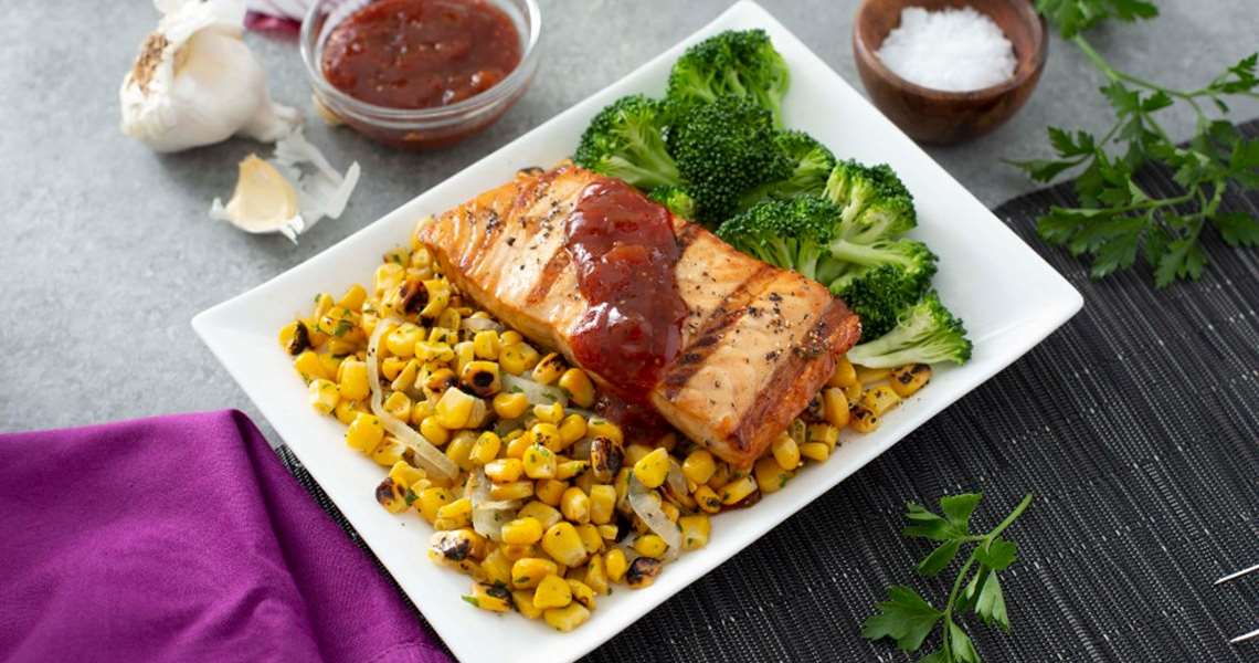 Grilled Salmon with BBQ Sauce