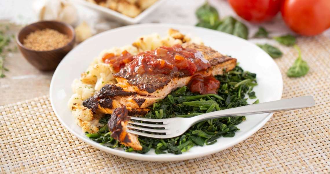 Blackened Salmon with Creole Sauce