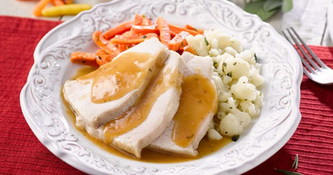 Turkey Breast with Herbed Brown Gravy